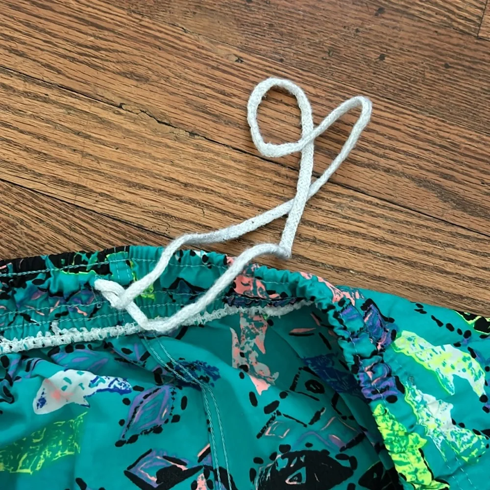 Surf Gear Vintage Trunks in Teal Multicolor Sz 36/38